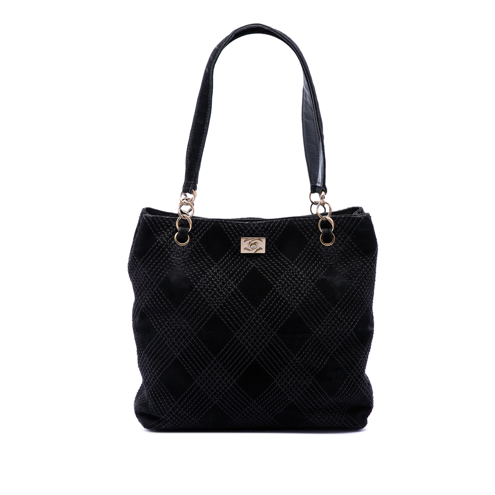 Pre-Loved Chanel CC Suede Wild Stitch Tote
